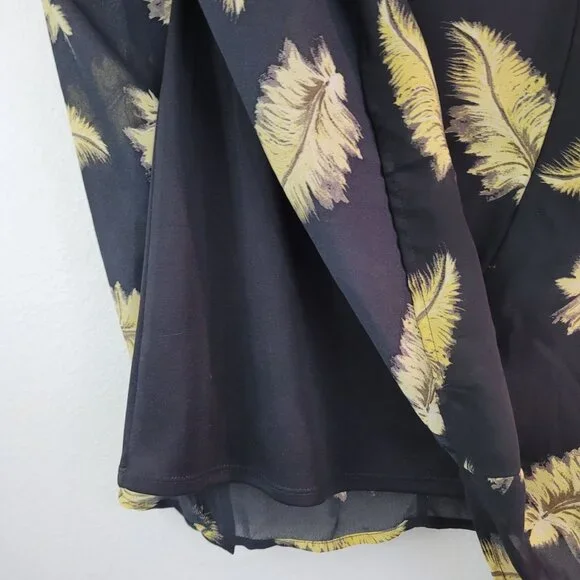 Disney Beauty and the Beast Dress Womens Sz M Black Chiffon Novelty Print Zipper - Picture 8 of 15